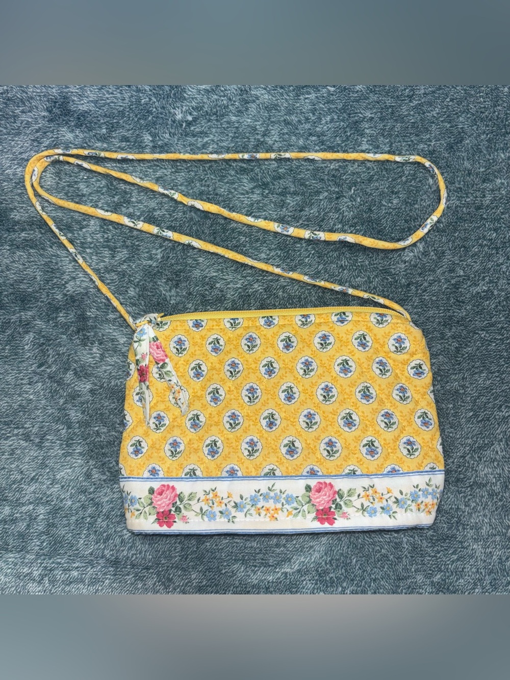 Vintage (Circa 1997) Vera Bradley Yellow Elizabeth Crossbody Bag